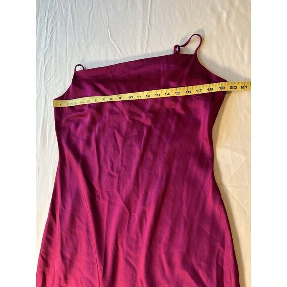 Express Purple Pink LG Satin Cowl Neck Mini Slip Dress Y2K Dopamine Clubwear - Picture 7 of 7